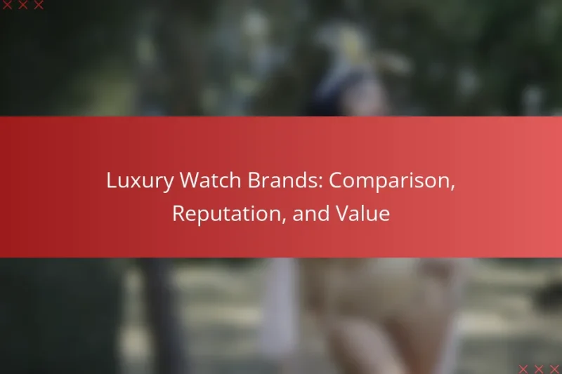 Luxury Watch Brands: Comparison, Reputation, and Value
