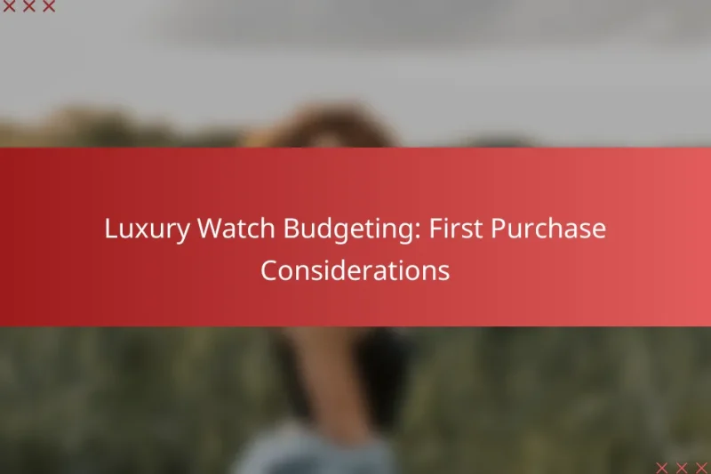 Luxury Watch Budgeting: First Purchase Considerations
