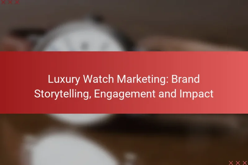 Luxury Watch Marketing: Brand Storytelling, Engagement and Impact