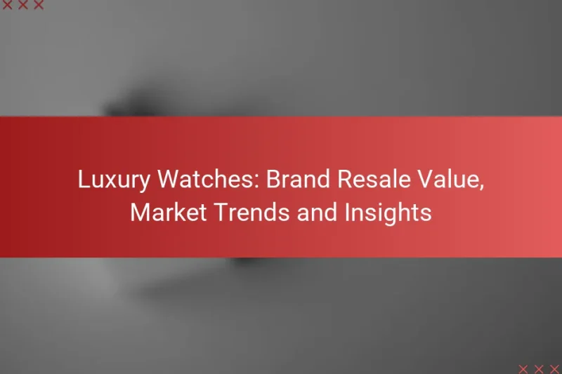 Luxury Watches: Brand Resale Value, Market Trends and Insights