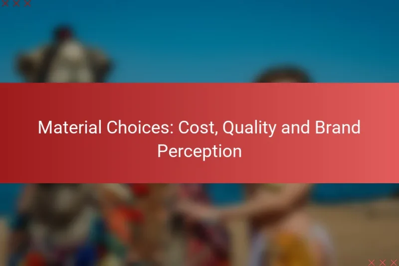 Material Choices: Cost, Quality and Brand Perception