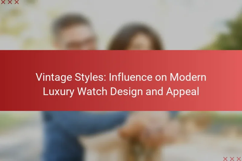Vintage Styles: Influence on Modern Luxury Watch Design and Appeal