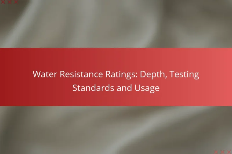 Water Resistance Ratings: Depth, Testing Standards and Usage