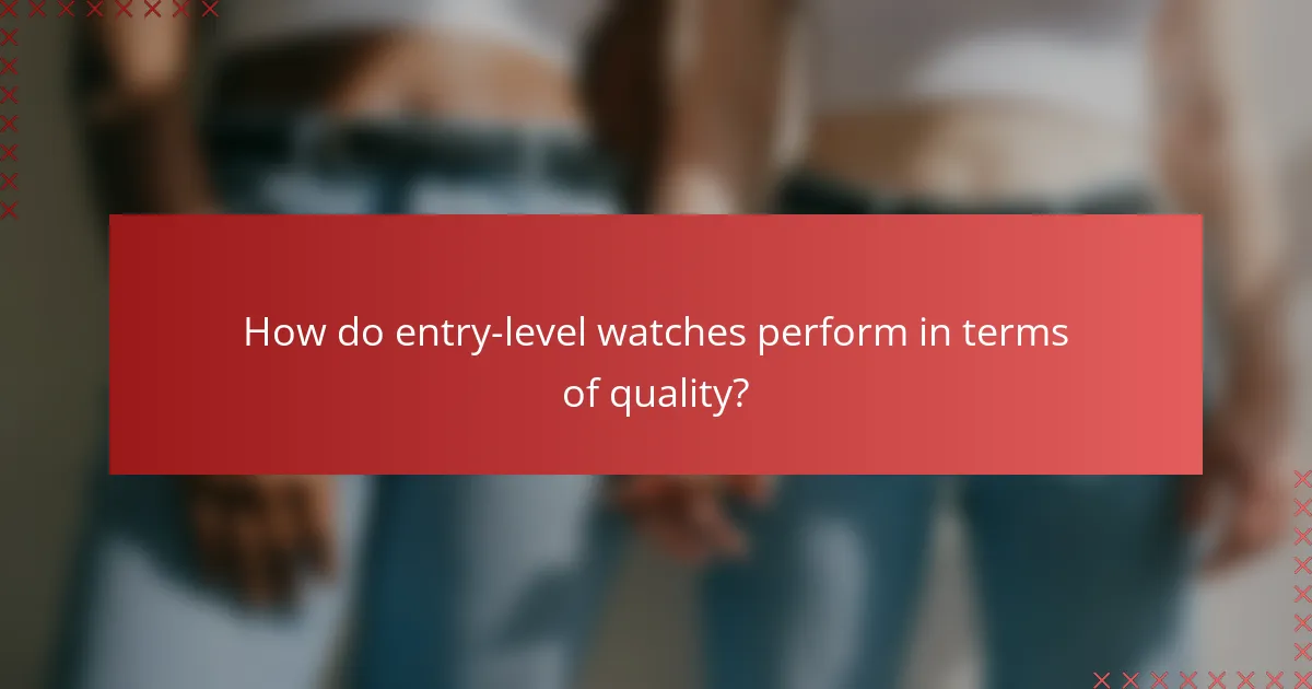 How do entry-level watches perform in terms of quality?