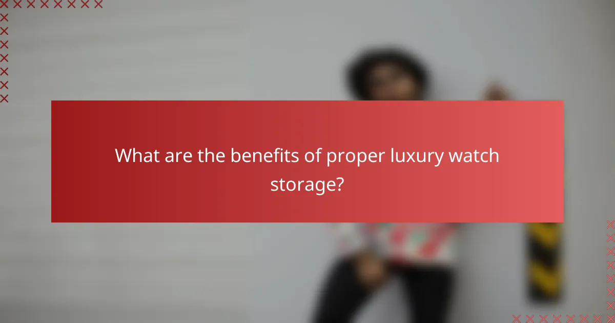 What are the benefits of proper luxury watch storage?