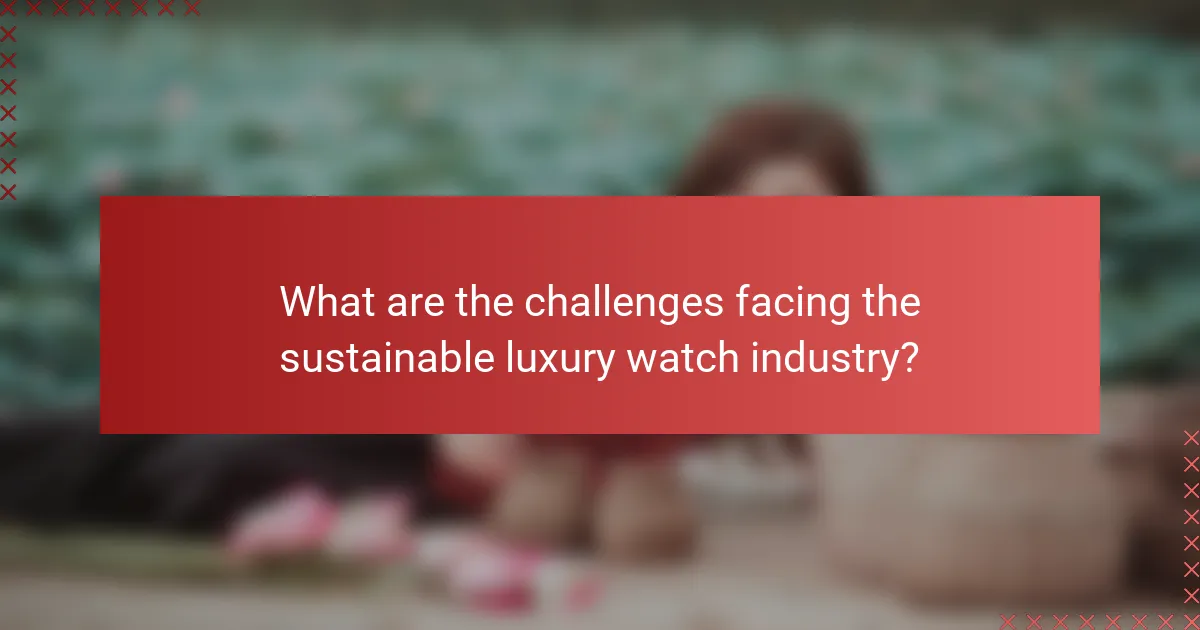 What are the challenges facing the sustainable luxury watch industry?