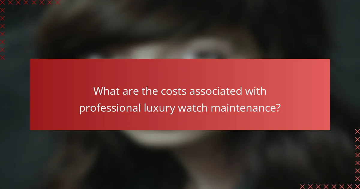 What are the costs associated with professional luxury watch maintenance?