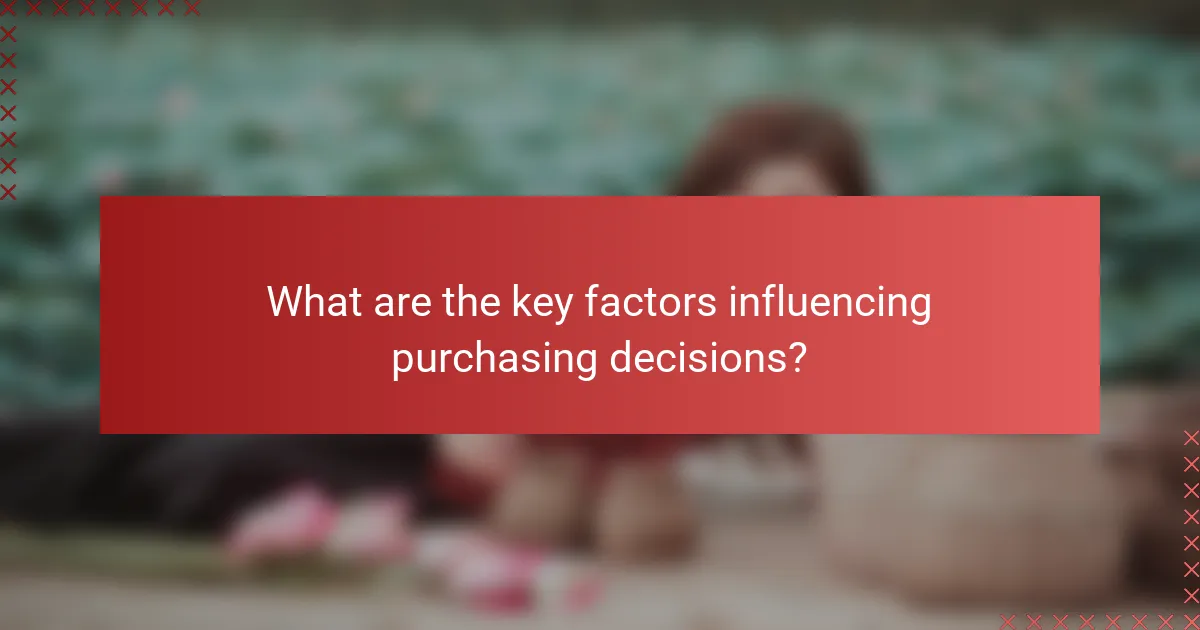 What are the key factors influencing purchasing decisions?