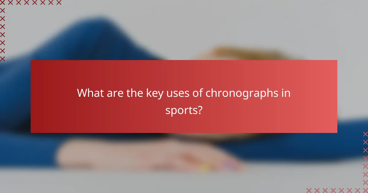 What are the key uses of chronographs in sports?